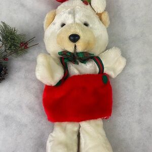Vintage Rennoc SANTAS BEST Teddy Bear Puppet Plush Christmas Stocking A2